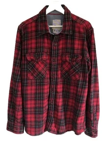 Fat Face Heavy Red Plaid Flannel Shirt - XL - Picture 1 of 20