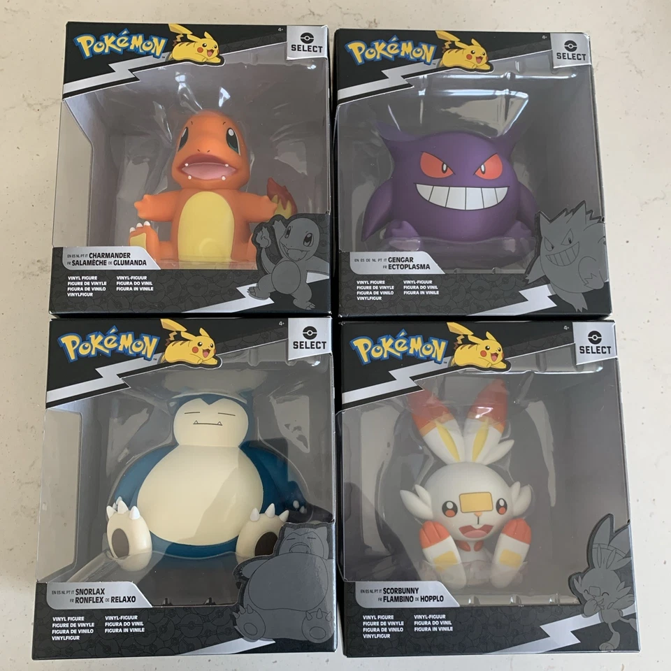 Figuras Pokemon Select Scorbunny, Charmander, Snorlax y Gengar 2025 Serie 3 Foto 1 de 4