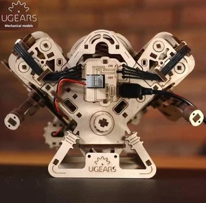 UGEARS - Mechanical Wooden 3D Puzzle V8 Engine Model - NEW! - Picture 1 of 5