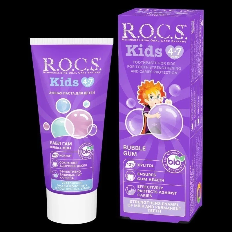 Toothpaste R.O.C.S Kids Bubble Gum With Fluoride (4-7 Years) - Image 1 of 1