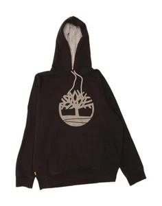 TIMBERLAND Mens Graphic Hoodie Jumper Large Black Cotton Classic DB33 - Picture 1 of 3