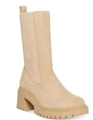Steve Madden Hesitant  Boots Women's 10 Sand NWB Defect..see Boot Pull, See Pics - Imagem 1 de 4