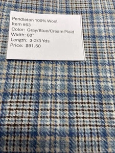 Item #63.     $91.50. Pendleton $100% Wool Fabric Yardage - Picture 1 of 1