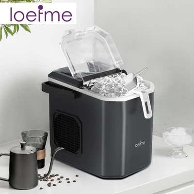 LOEFME Eiswürfelmaschine 12kg Icemaker Eiswürfel in 6-13 Minuten für Partys & Bars Eis