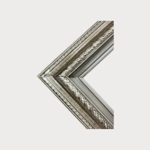 11 x 14 In stock -Ready to Ship, Classic compo ornate wood frame, BRUSHED SILVER - Picture 1 of 9