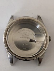ROLEX STAINLESS STEEL1501 WATCH CASE FOR PARTS OR REPAIRS SERIAL 553XXX - Picture 1 of 3