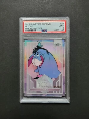 2023 Topps Chrome Disney 100 Eeyore #29 Pink Refractor /399 PSA 9 - Image 1 of 4