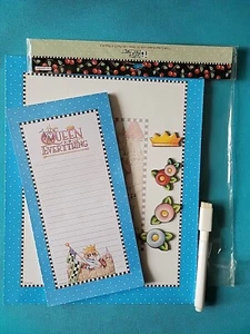 Mary Engelbreit Wipe Erase Board with Magnetic List Pad and Magnets~"The Queen" - Picture 1 of 7