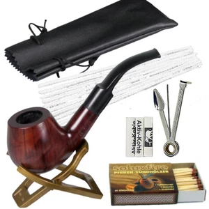 Juego de pipas de madera de azufaifa juego de pipa juego de inicio 9 mm carbón activo filtro bolsa de pipa - Imagen 1 de 2