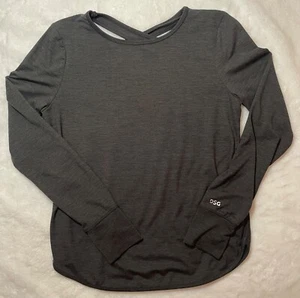 Dick's Sporting Goods Everyday Crossback Top Girls M 10-12 Dark Gray Thumb Holes - Picture 1 of 8