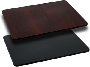 Glenbrook 30'' X 48'' Rectangular Table Top with Black or Mahogany Reversible La - Picture 1 of 4