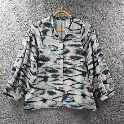 Esprit Womens Blouse Top Size XS Multicoloured 3/4 Sleeve V-Neck - Image 1 of 4