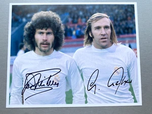 PAUL BREITNER & GÜNTER NETZER WC 1974 firmato Real Madrid autografo 8x10 foto - Foto 1 di 1