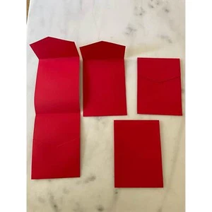 71 pocket invitations—A7. Red color with texture. Great for invitations! Wedding - Picture 1 of 10