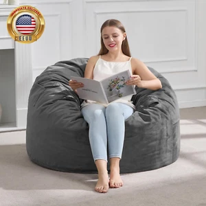 3FT Bean Bag Chair Bean Bag Chairs for Adults Giant Bean Chairs with Velvet Cove - Picture 1 of 9