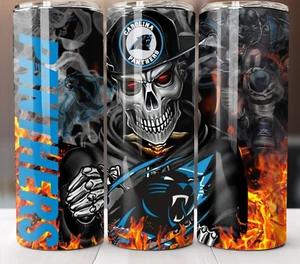 Carolina Panthers Tumbler 20oz Insulated Stainless Travel Mug Cup Straw Lid - Picture 1 of 4