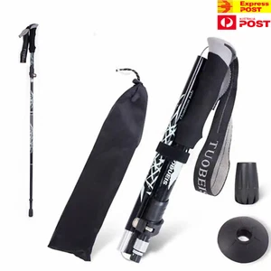 250g  270g Hiking Trekking Pole Walking Stick Anti Shock Adjustable Camping Cane - Picture 1 of 17