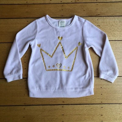 Sudadera corona princesa terciopelo rosa 4T Foto 1 de 4