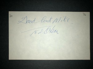 1936 RED SOX: Ted Olson, SIGNED 3x5 (JSC), D.1980
