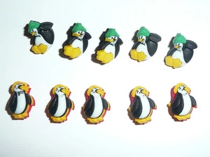 Lindos pingüinos pequeños con tapas de medias botones de caña de plástico - (10) pingüinos - Imagen 1 de 4