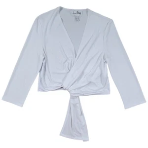 Joseph Ribkoff Wrap Top Womens Size 10 Solid White 3/4 Sleeve Cropped Stretchy - Picture 1 of 8