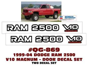 QG-869 1999 2000 2001 2002 2003 2004 DODGE - RAM 2500 V10 MAGNUM - DOOR DECALS - Picture 1 of 2