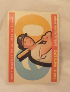 Vintage 1960 EDDIE MATHEWS Topps Baseball Card # 558 Milwaukee Braves-Ungraded - Picture 1 of 12
