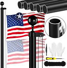 Flag Pole Kit for Outside, 25 Ft 13 Gauge Heavy Duty Aluminum Flagpole for Outdo