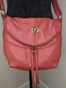 The Sak Cayenne Deena Leather FoldOver Crossbody Bag Red Pebbled Leather 🐘 - Picture 1 of 23