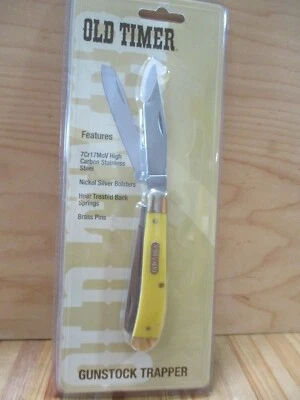 New Schrade Old Timer 94OTYCP Gunstock Trapper Folding Pocketknife - Clam Packed - Image 1 of 4