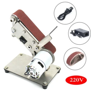 Elektrisch Mini Bandschleifer Winkelschliefer Tischschliefer Schleifmaschine DIY - Bild 1 von 22