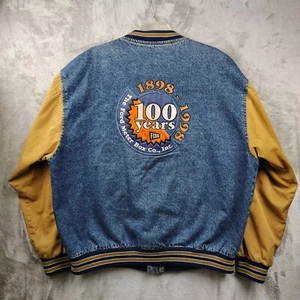 Vintage Ford Meter Box Co. Denim Jacket Mens XL 1998 Coat Distressed - Picture 1 of 9