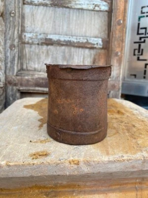 1800's Ancient Iron Hand Crafted Grain Measurement Pot Payali Planter Pot - Image 1 of 4