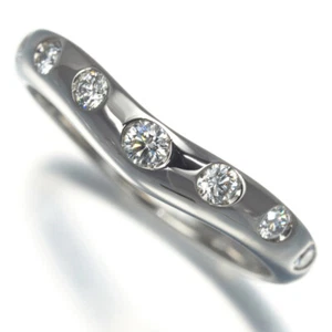 Auth BVLGARI Ring Diamond Corona 7P Sengraved US4.5 950 Platinum - Picture 1 of 6