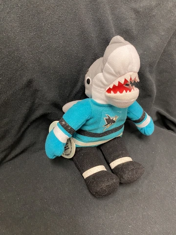 SJ Sharkie San Jose Sharks 1997 mascot stuffed plush bean bag 10 inches tall Cover