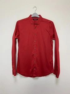 Tiger of Sweden Men's Maroon Stretch Long Sleeve Shirts Size 42 - Picture 1 of 4