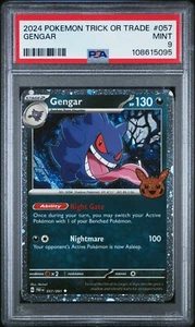 2024 Pokemon Gengar Holo 057/091 Trick or Trade PSA 9 MINT -95 - Imagen 1 de 2