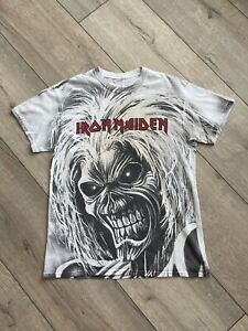 Iron Maiden T-Shirt Vintage Over Print Size M White