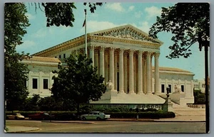 Postcard Washington DC c1960s United States Supreme Court Old Cars - Picture 1 of 2