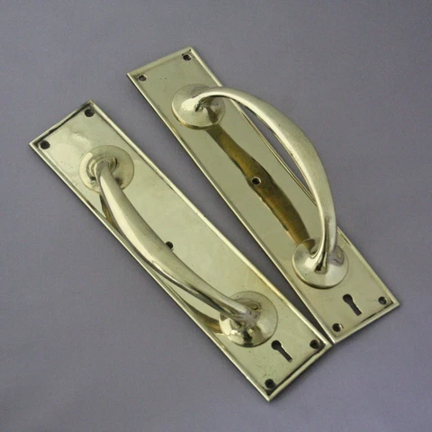 Early 1900s Pull Door Handles with Keyholes Cover