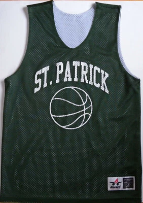 Camiseta deportiva de baloncesto Alleson Athletic St Patrick reversible de malla verde y blanca talla S Foto 1 de 3