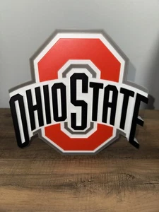 Ohio State Buckeyes 3d Logo sign Self Standing Wall Display Shelf Art - Picture 1 of 2