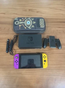 Nintendo Switch OLED Bundle with Case, Controller, Dock, Purple/Yellow, No Cords - Picture 1 of 7