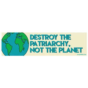 Destroy the Patriarchy Not the Planet Bumper Sticker - [11'' x 3''] - Imagen 1 de 1