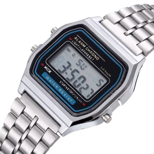 Digitale Armbanduhr mit leuchtenden Ziffern - Datum Stoppuhr Wecker Sportuhr - Bild 1 von 8
