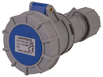 Kabel Halterung Cee Buchse, 2P+E, 16A, 230V, Blau, IP67 - PELB2308 - Image 1 of 2