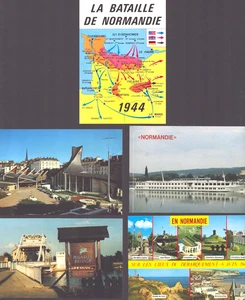 1980's Lot of 5 Postcards Normandy France Map June 1944 Memorial Pegasus Bridge - Picture 1 of 2