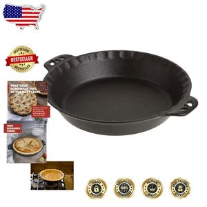 Elegante plato para pastel de hierro fundido negro de 10 pulgadas - Ideal para cocinar en el hogar y al aire libre - Imagen 1 de 10
