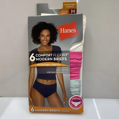 Hanes Women's 6pk Comfort Flex Fit Microfiber Briefs Size M Colors May Varies - Image 1 of 4