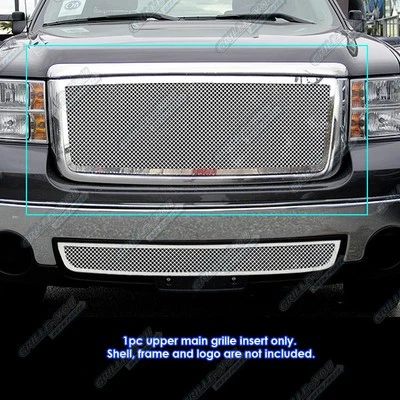 Для 2007-2013 GMC Sierra 1500 новый корпус верхний из нержавеющей стали хром сетки решетка вставить - Изображение 1 из 3